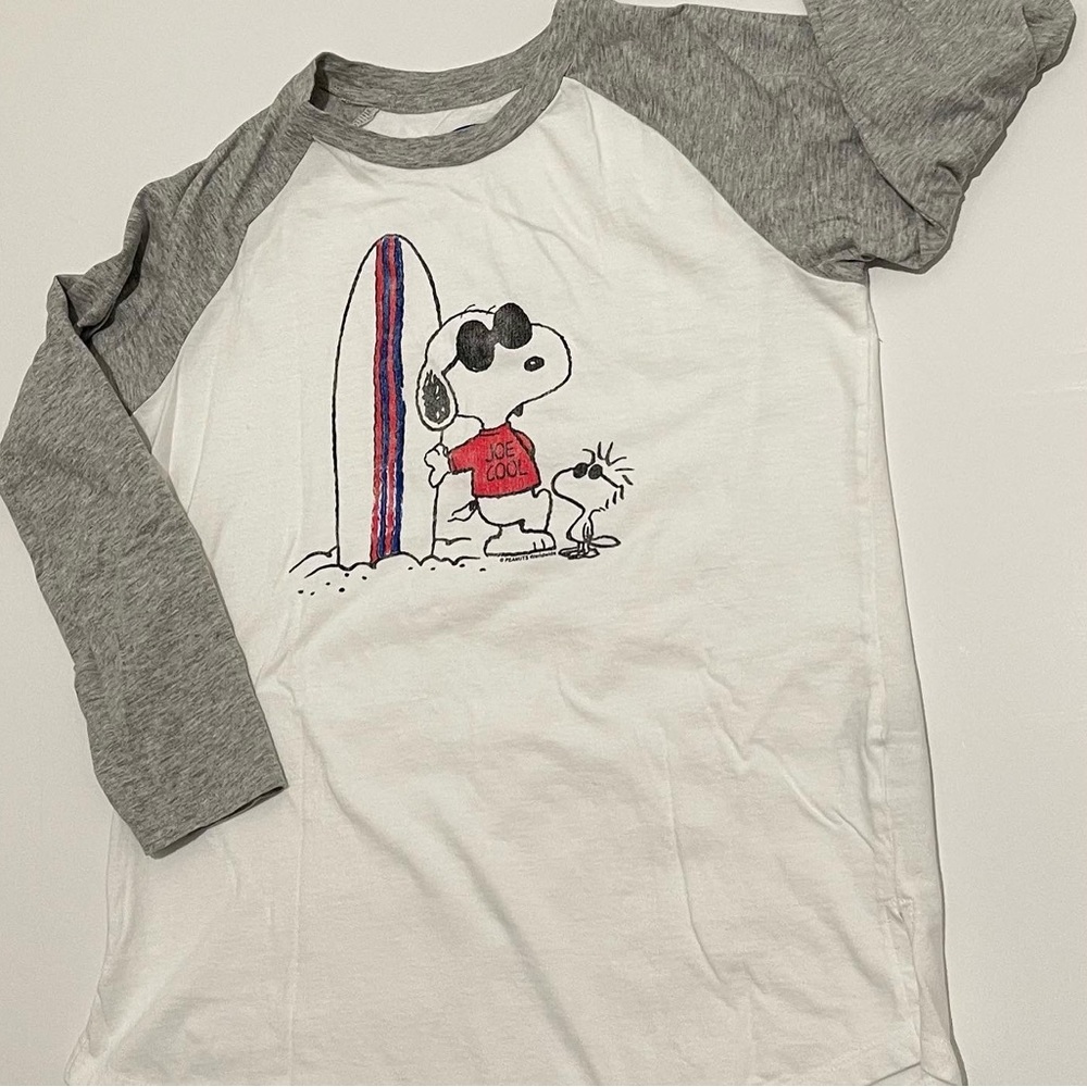 Snoopy Joe Cool raglan baseball tee.